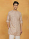 Vastramay Men's Beige Cotton Kurta